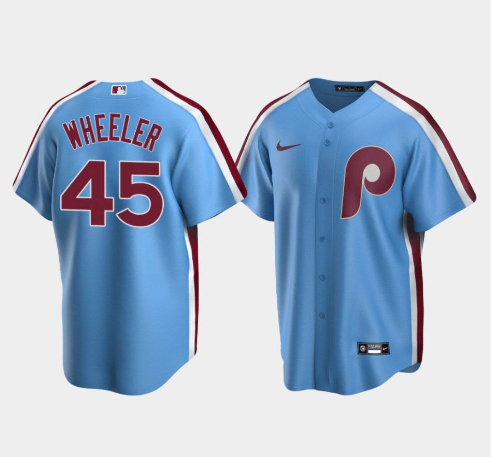 2024 MLB Men Philadelphia Phillies #45 Wheeler light blue Nike grey Home Limited Player Jersey